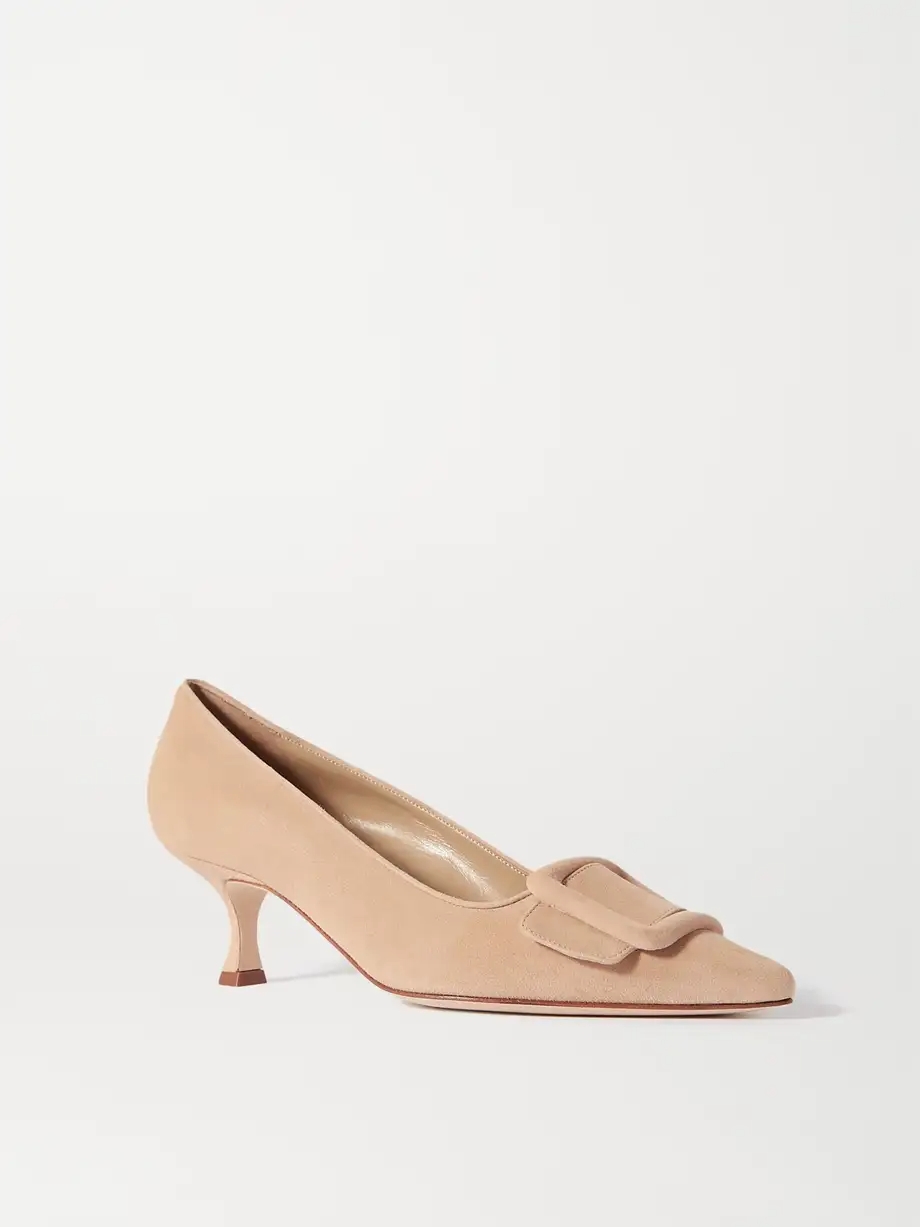 Maysale 50 buckled suede pumps