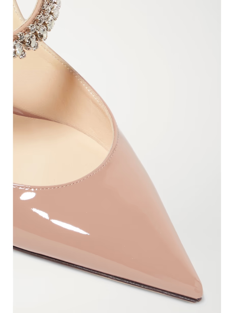 Bing 100 crystal-embellished patent-leather mules