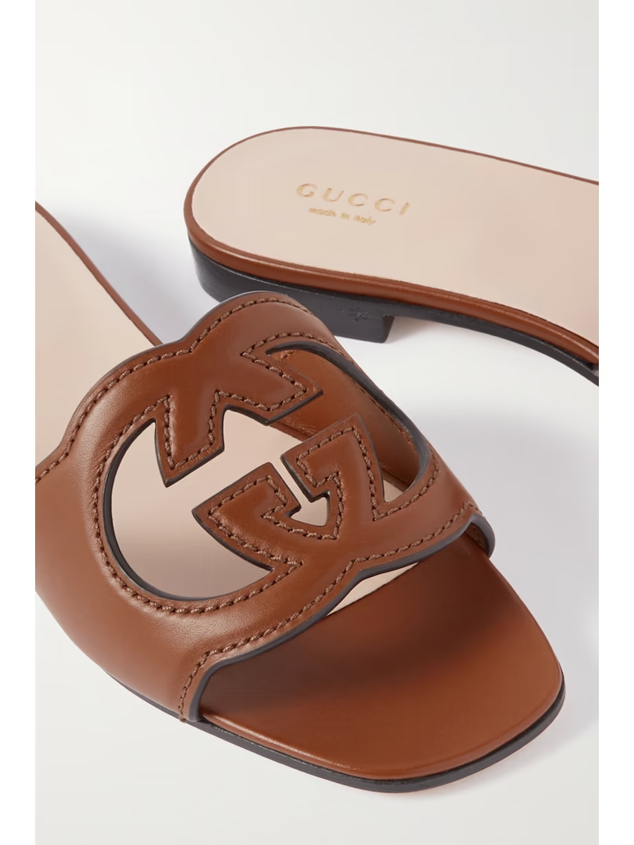 Cutout leather slides