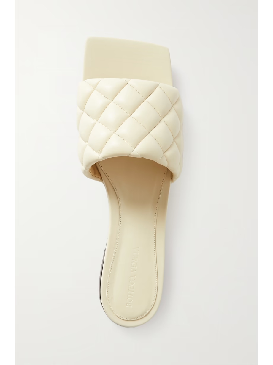 Quilted leather slides