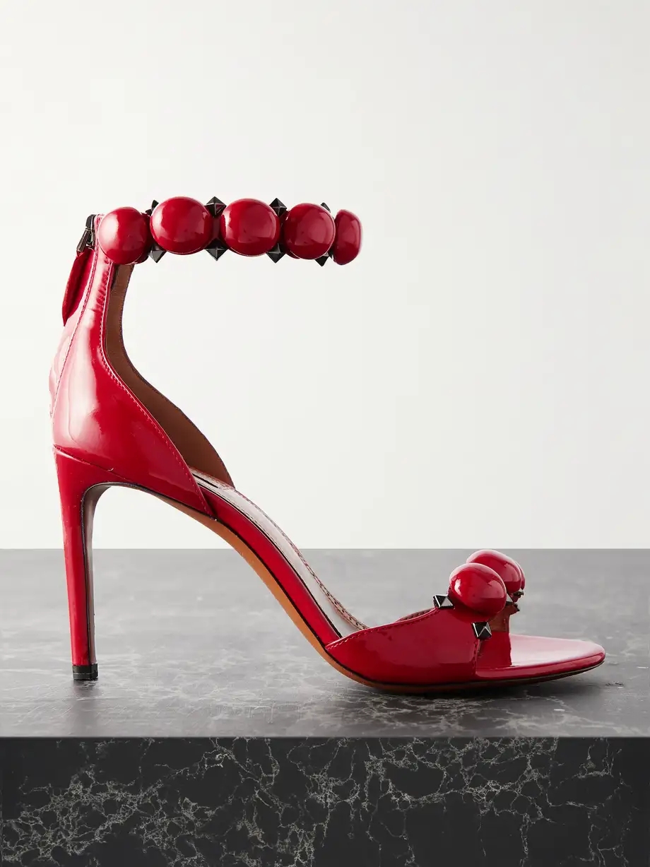 La Bombe 90 studded patent-leather sandals