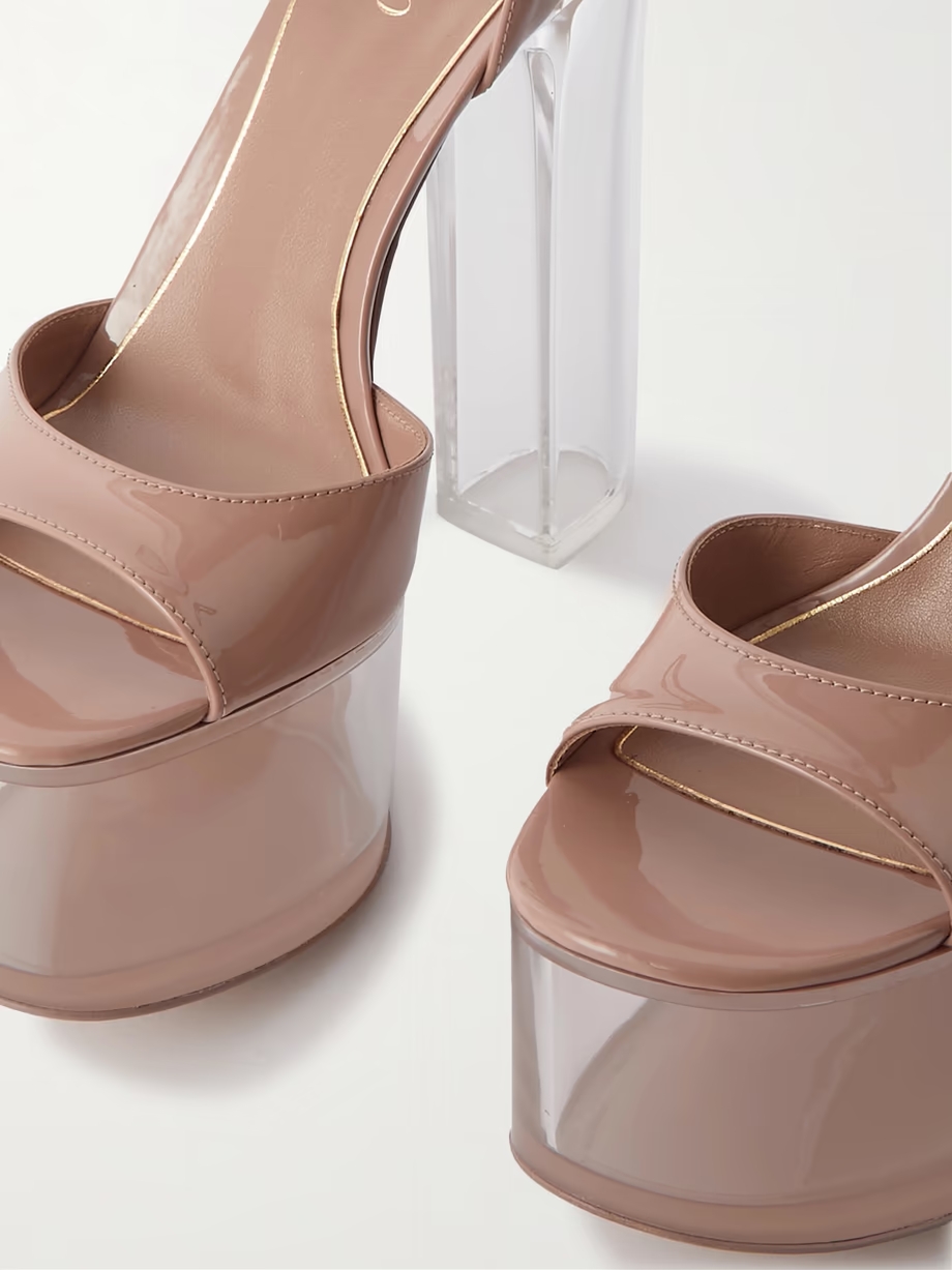 Tan-Go 155 patent-leather platform sandals