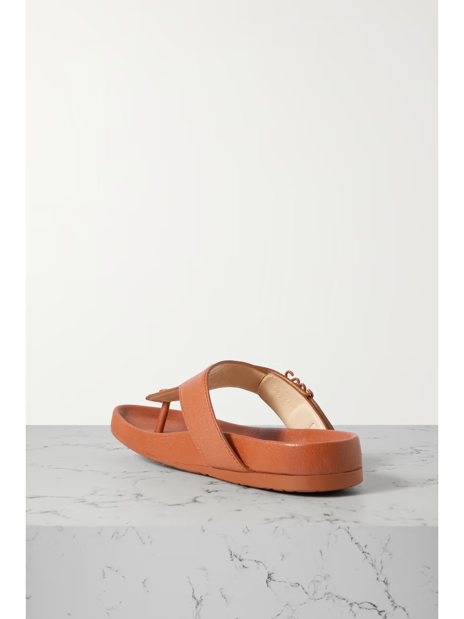 Ease embellished leather flip flops