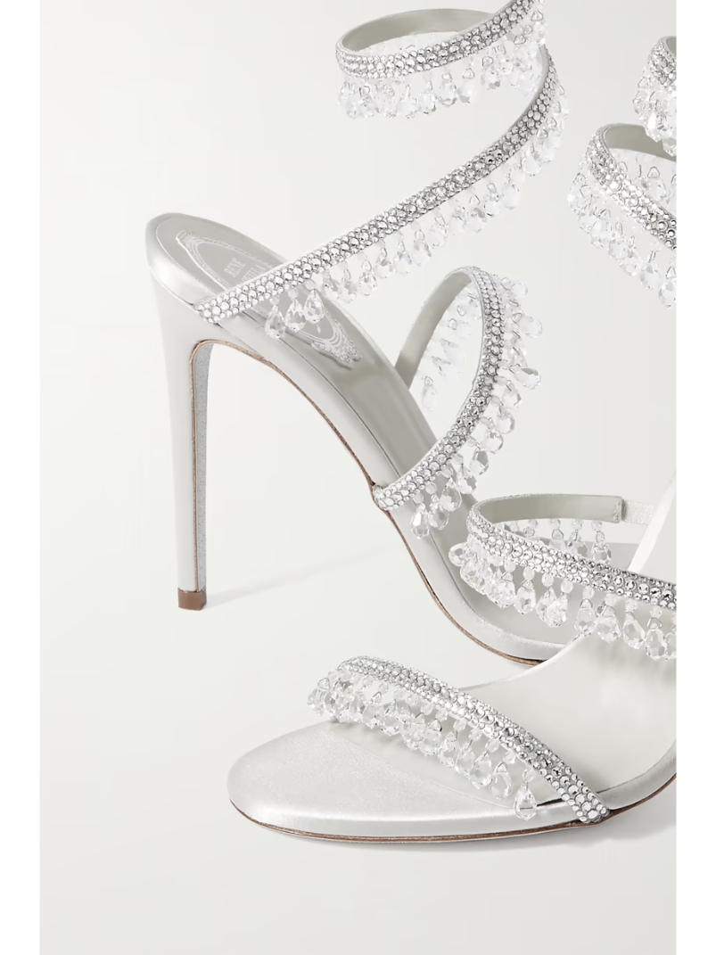 Cleo crystal-embellished satin sandals