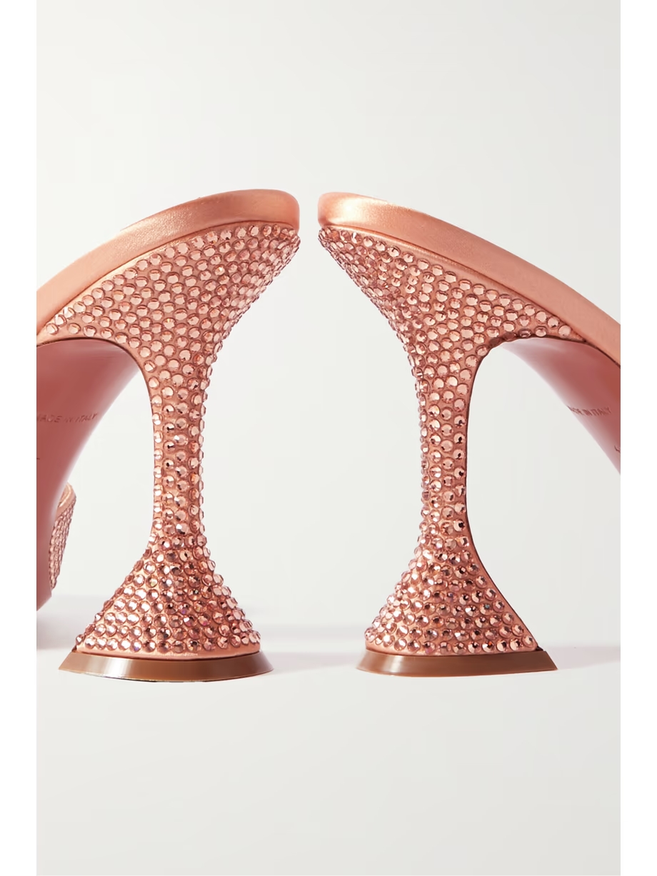 Caroline crystal-embellished satin mules