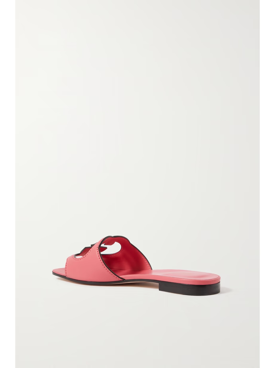 Cutout leather slides