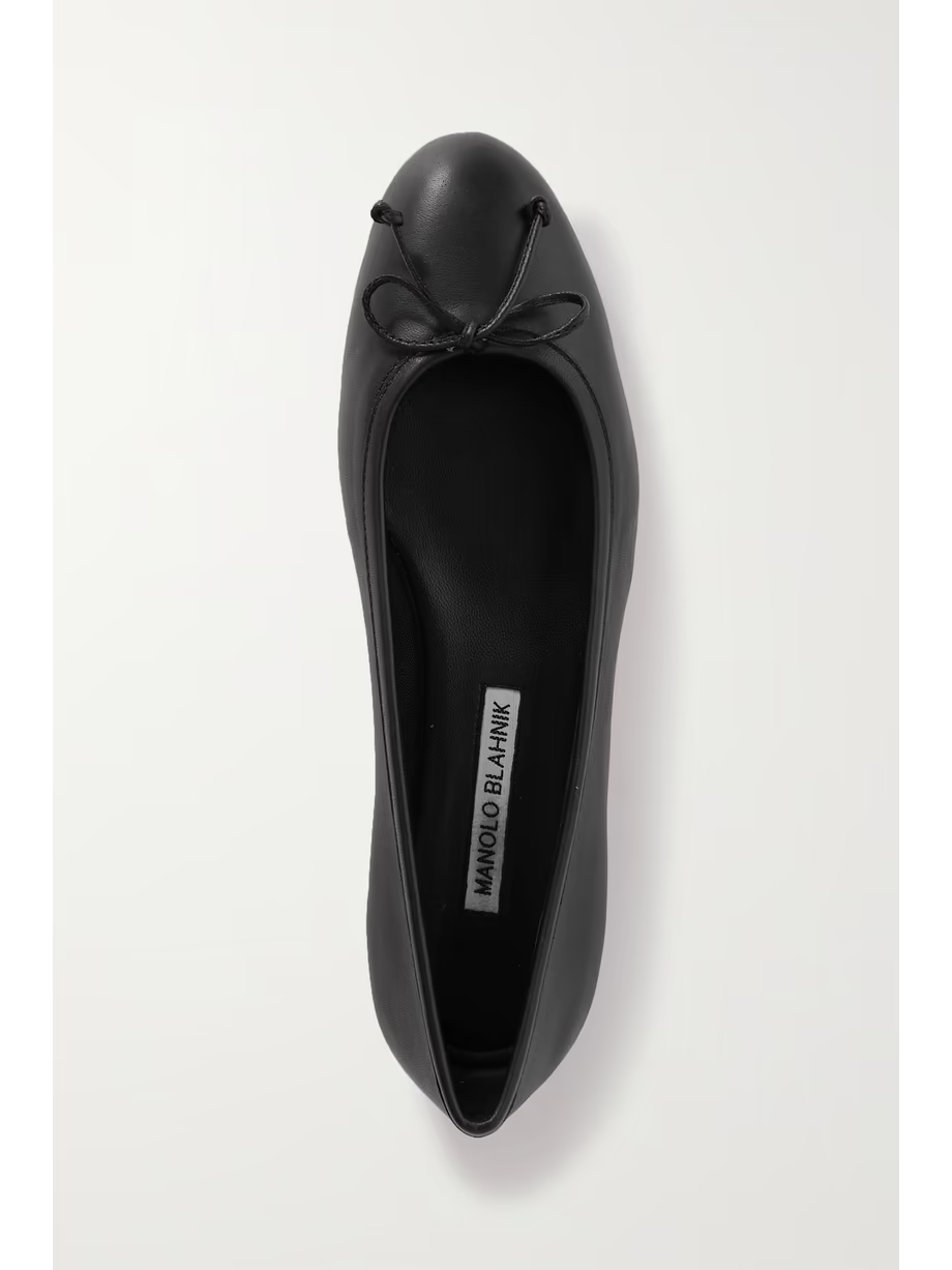 Veralli bow-detailed leather ballet flats