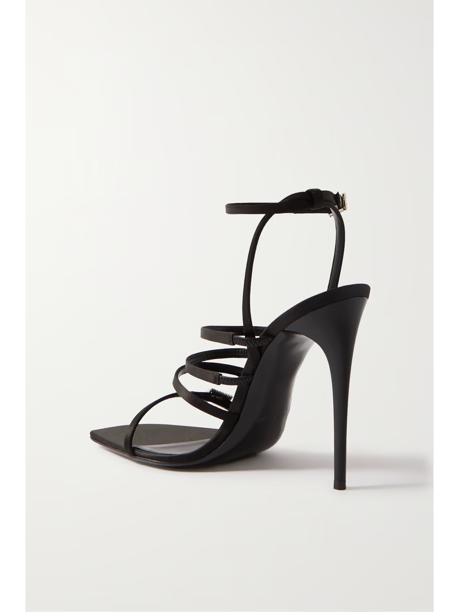 Jerry logo-embellished leather-trimmed satin sandals