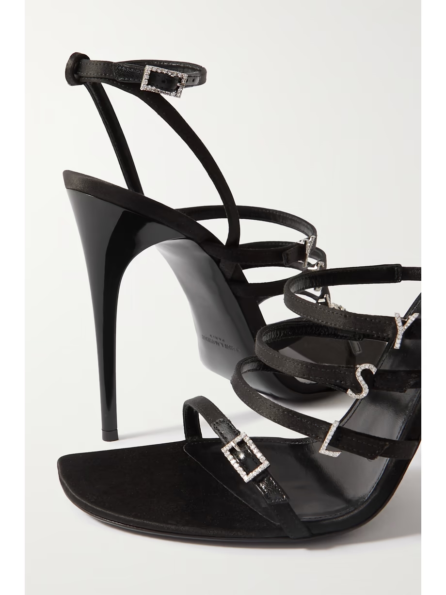 Jerry logo-embellished leather-trimmed satin sandals