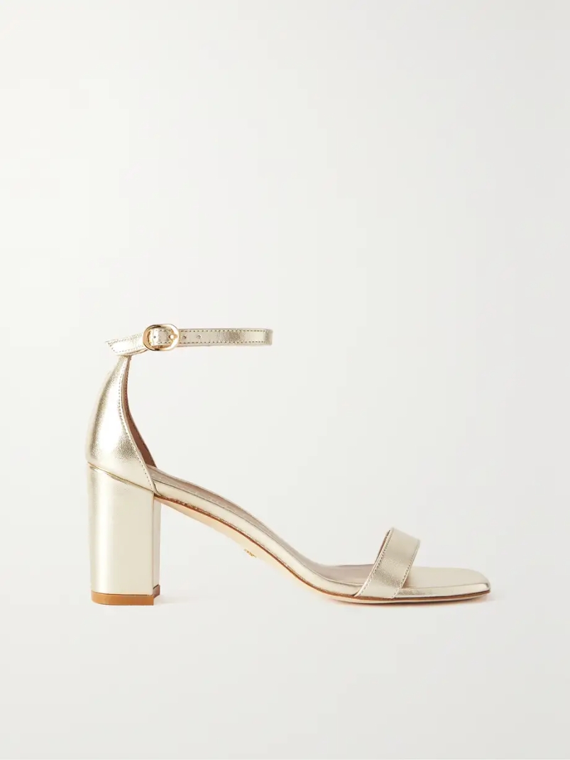 NudistCurve metallic leather sandals