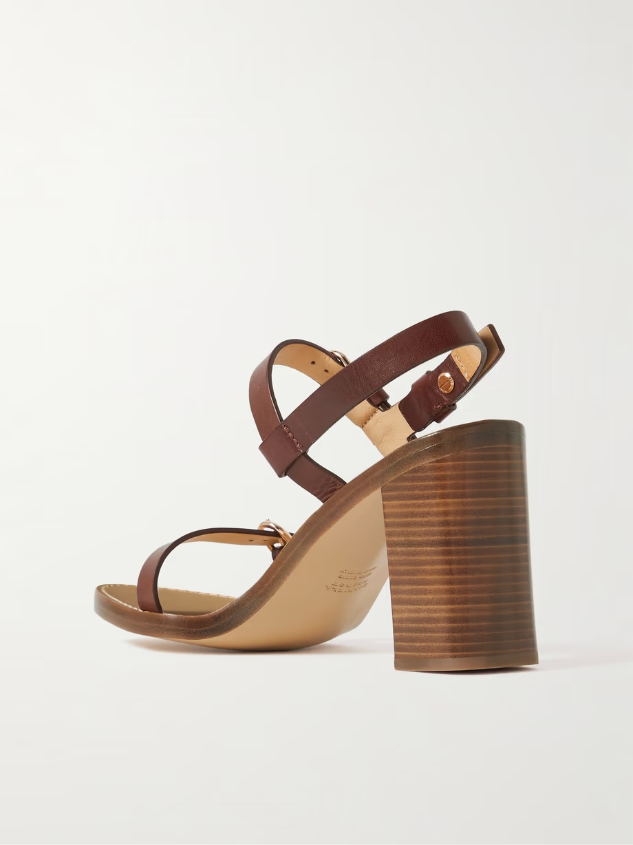 Miraya buckled leather slingback sandals