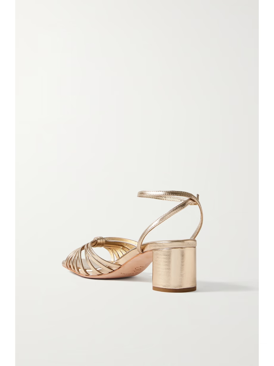 + NET SUSTAIN Olivia knotted metallic leather sandals