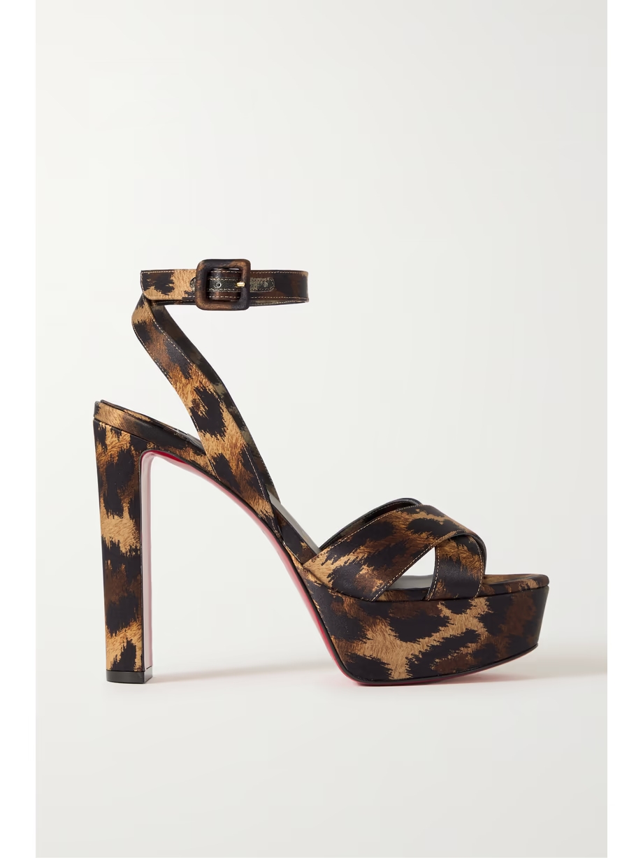 Supramariza 130 leopard-print satin pumps