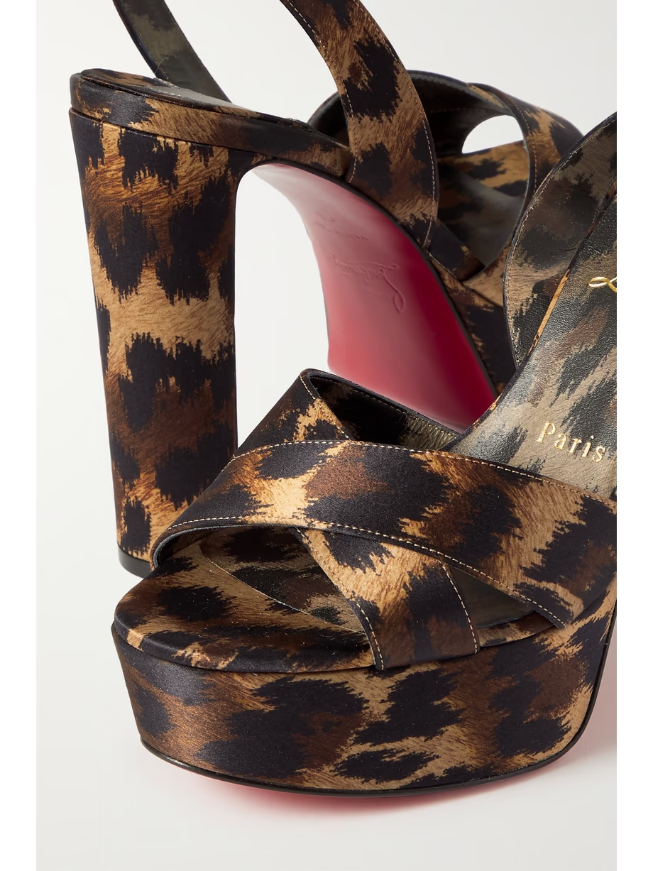 Supramariza 130 leopard-print satin pumps