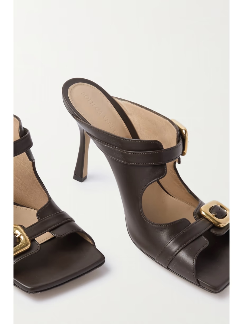 Stretch Buckle leather sandals