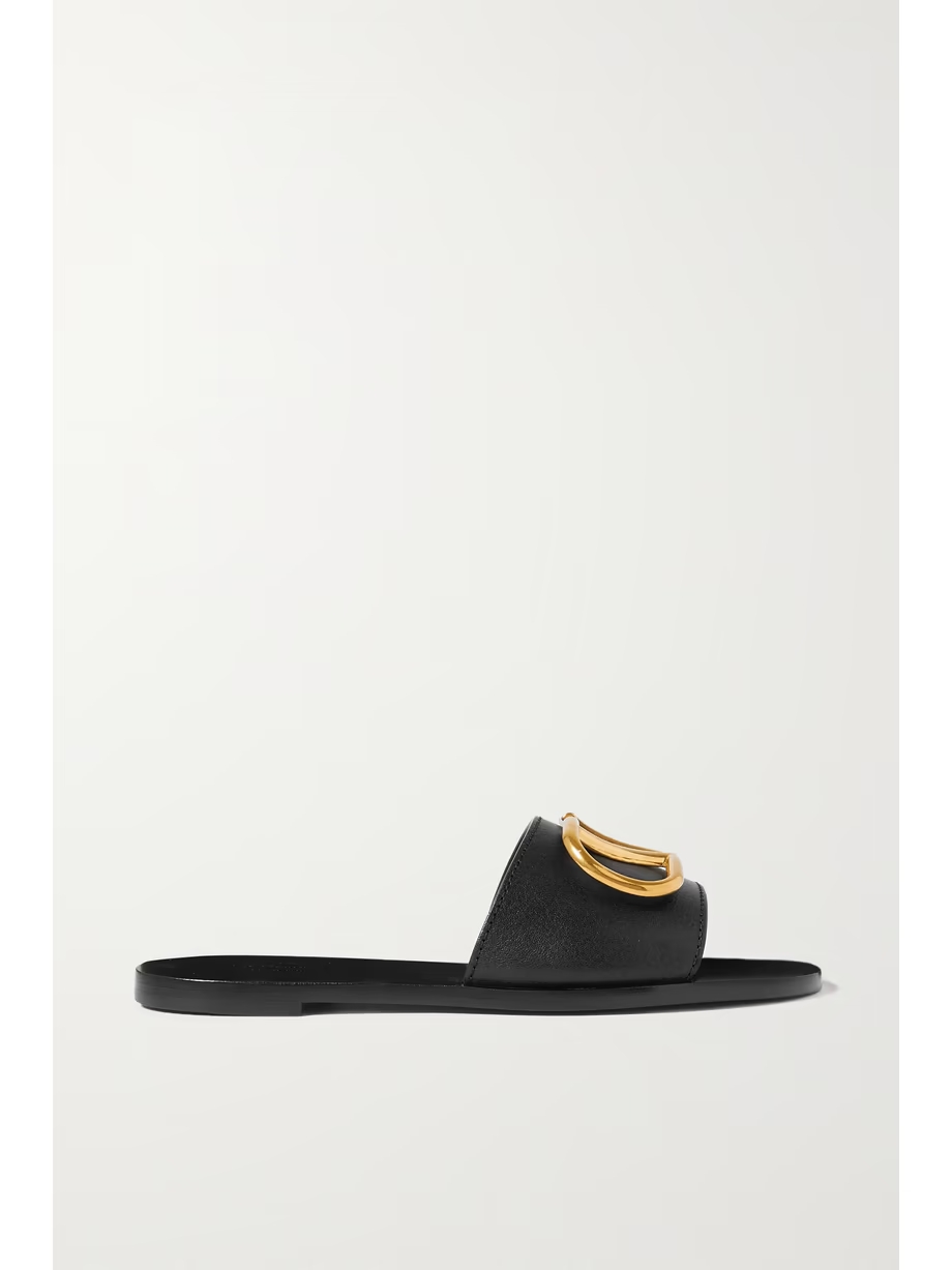 Valentino Garavani VLOGO textured-leather slides