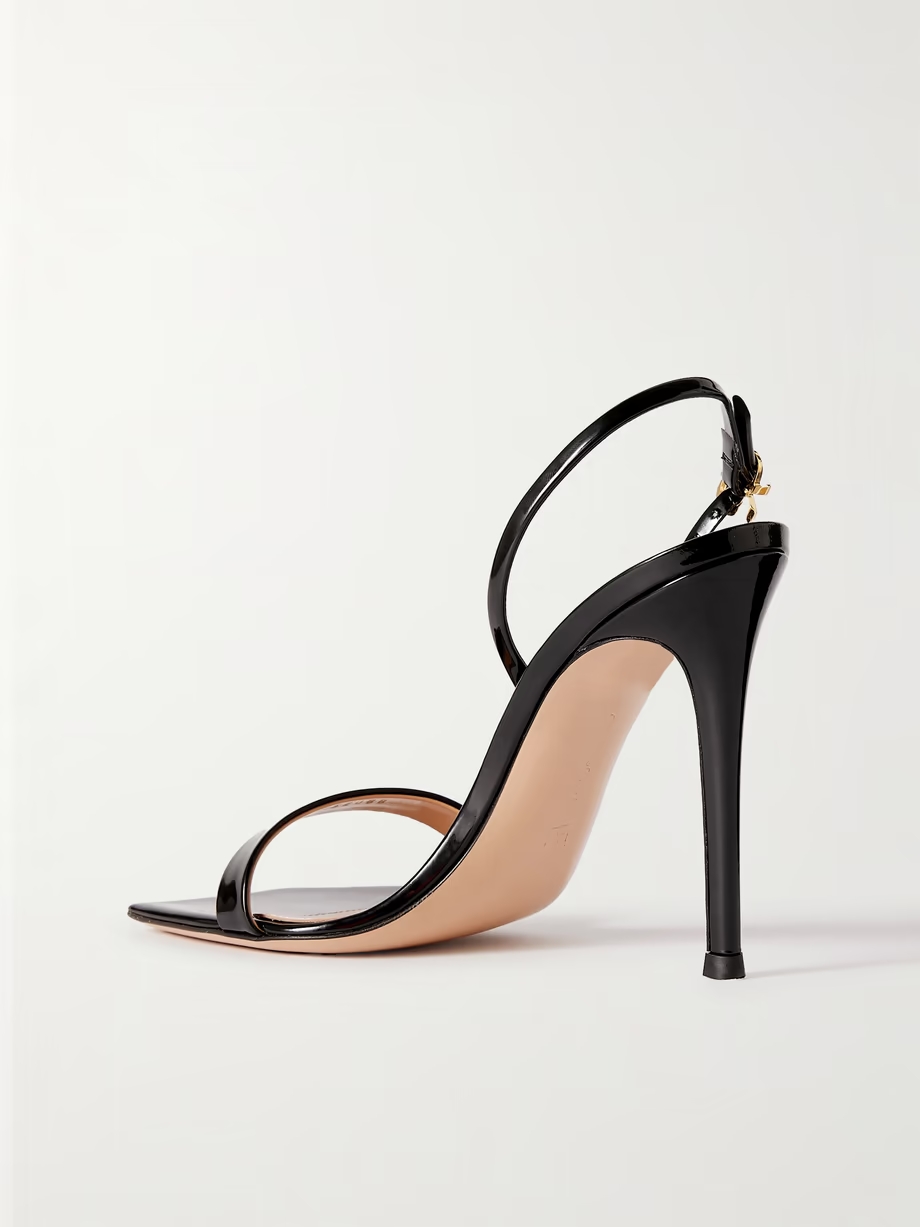 Ribbon 105 patent-leather slingback sandals