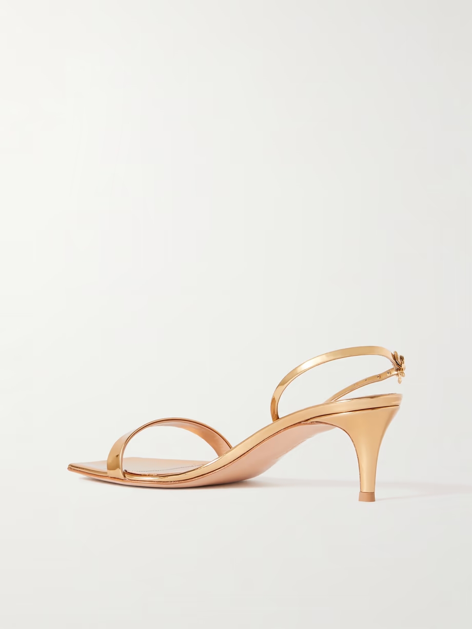 Ribbon 55 patent-leather slingback sandals