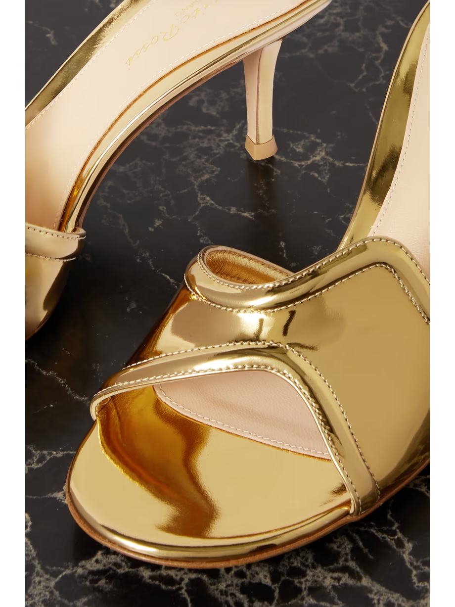 70 mirrored-leather mules