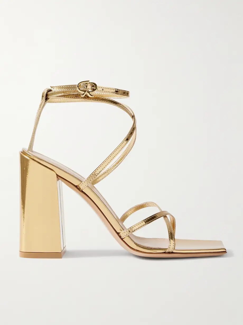 Metal 95 metallic patent-leather sandals