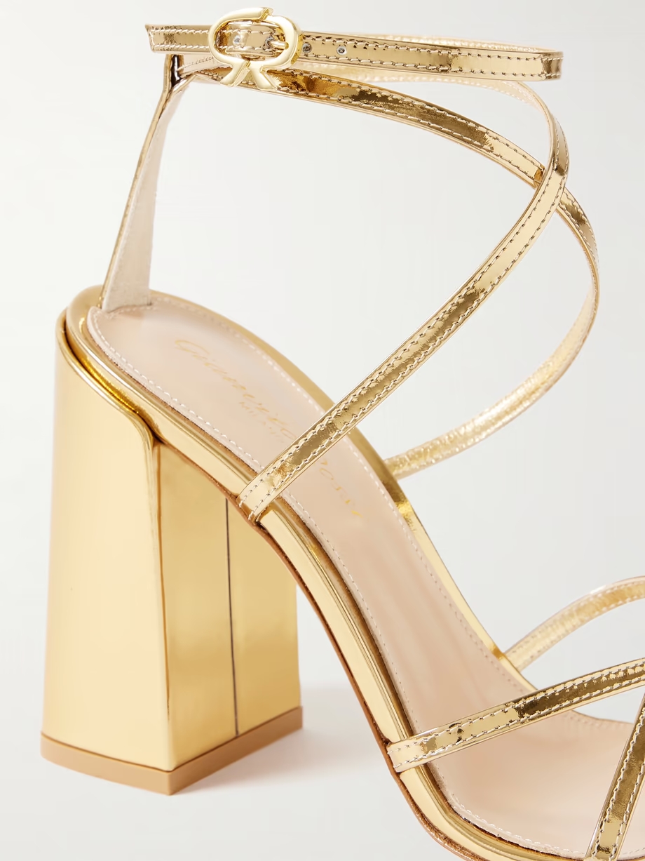 Metal 95 metallic patent-leather sandals