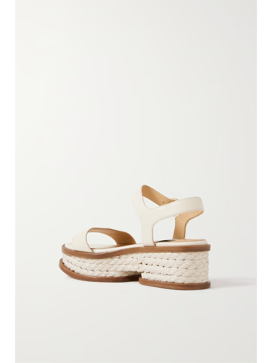 Michael raffia-trimmed leather sandals