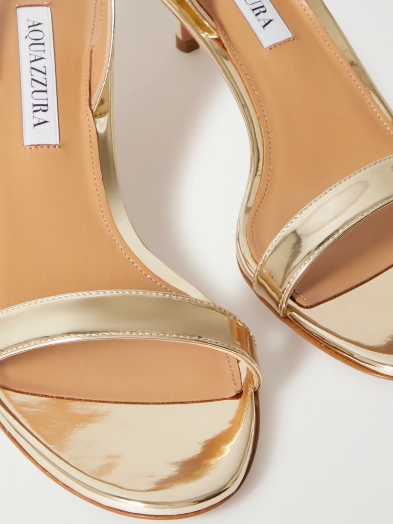 So Nude 50 metallic faux leather slingback sandals