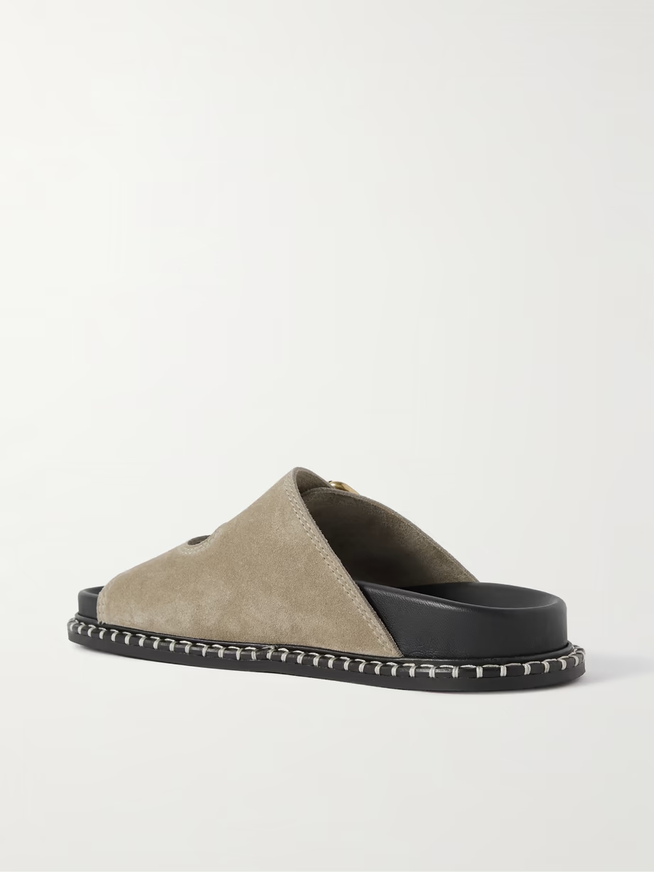 + NET SUSTAIN Rebecca whipstiched suede slides