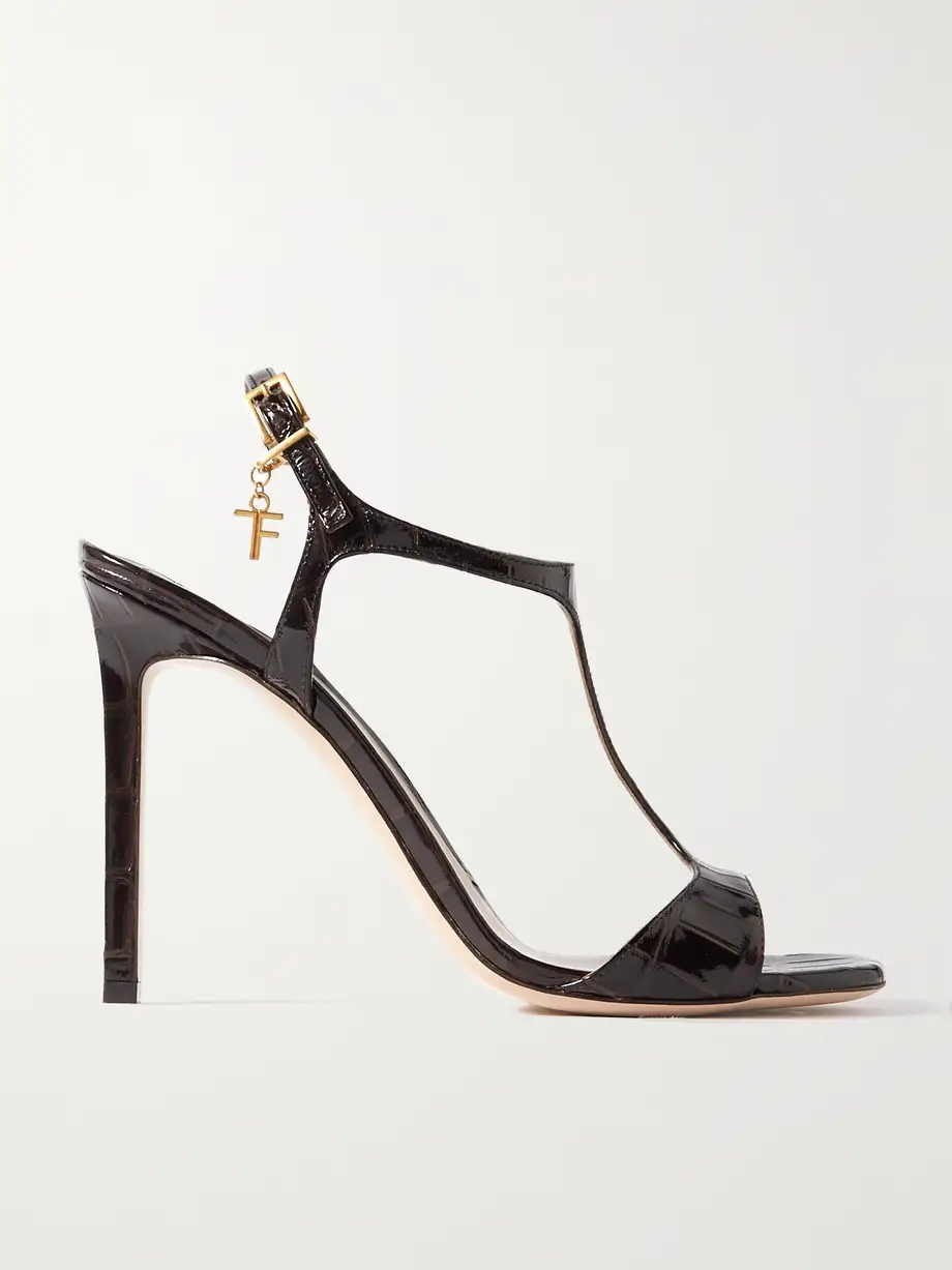 Angelina logo-embellished croc-effect leather sandals