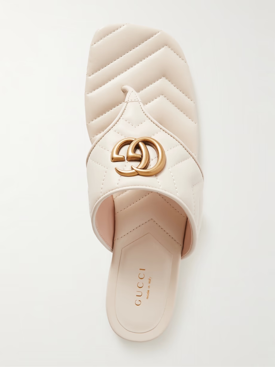 Marmont logo-embellished matelassé leather sandals