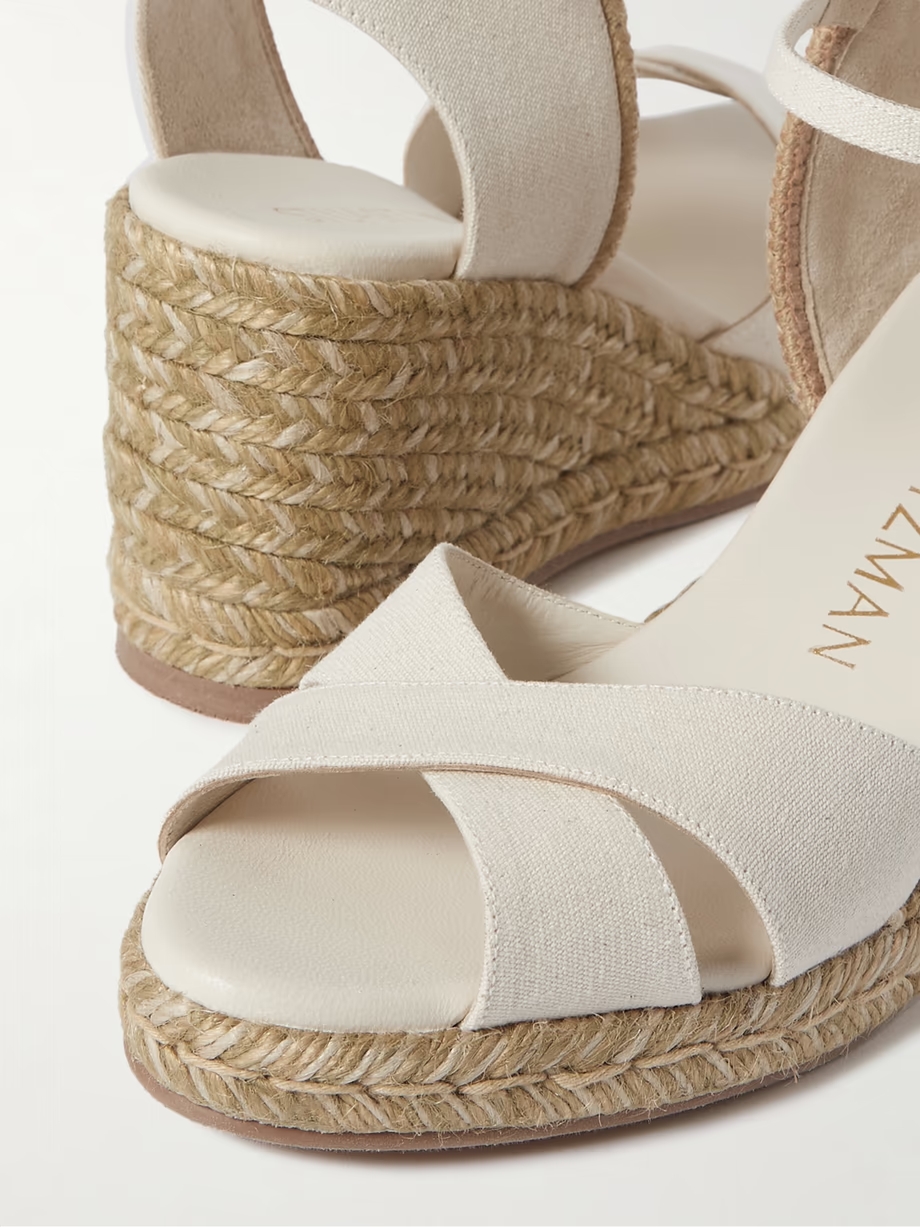 Mirela II cutout canvas espadrille wedge sandals