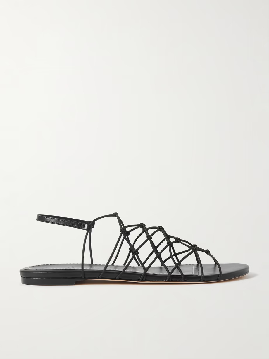 Gio knotted elastic and leather sandals