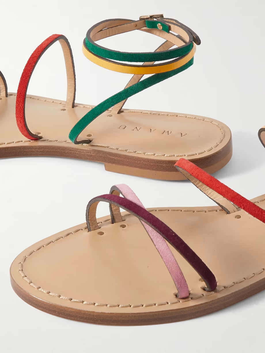 The Constantia leather-trimmed suede sandals