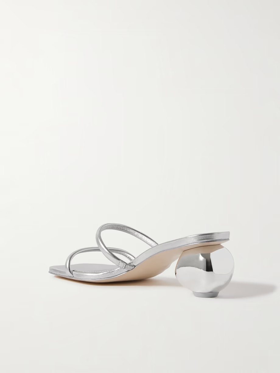 Leora metallic leather mules