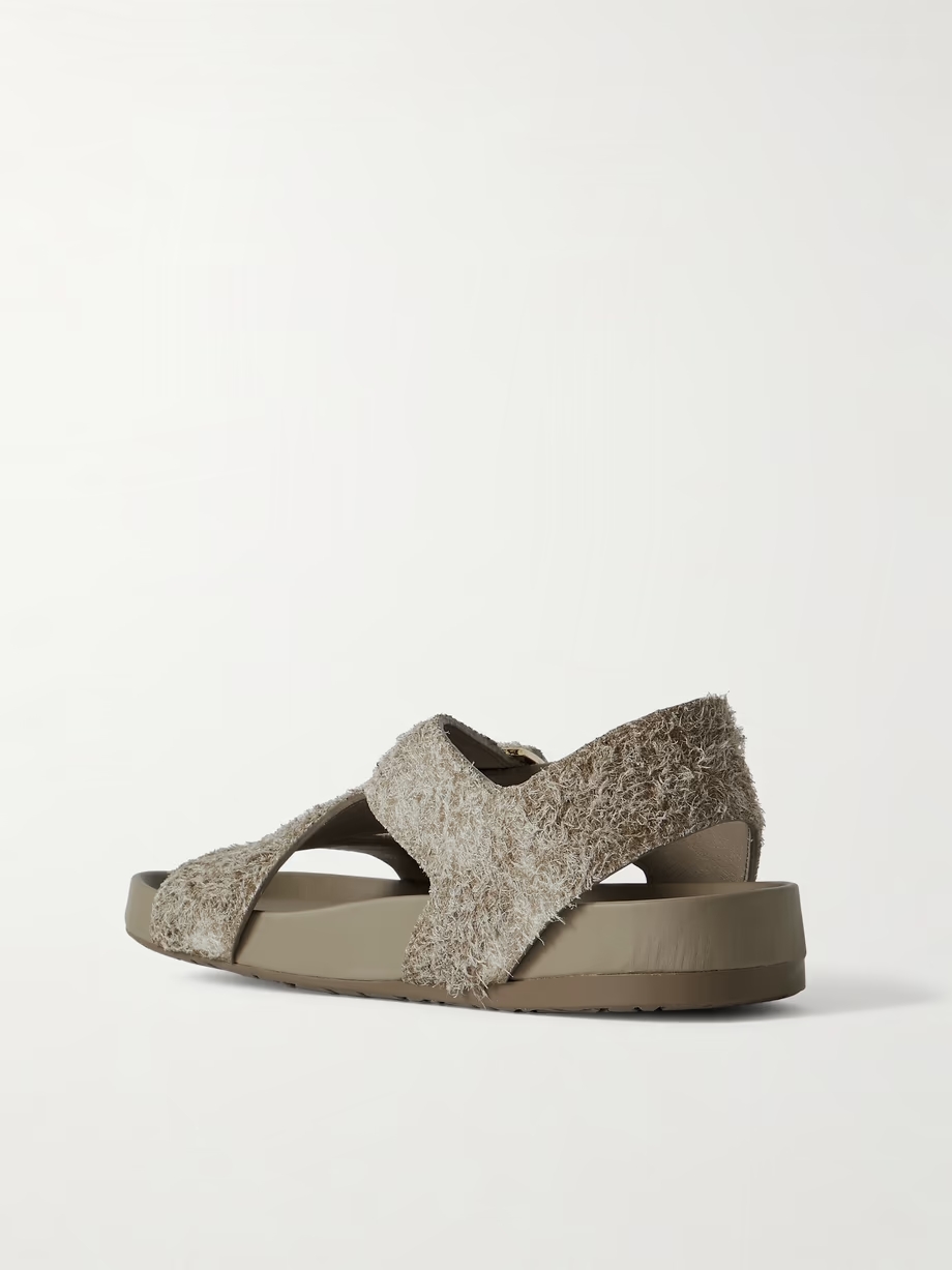 Ease buckled brushed-suede sandals