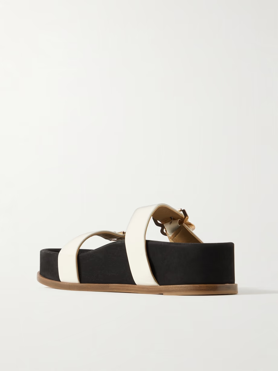 Wren leather platform slides