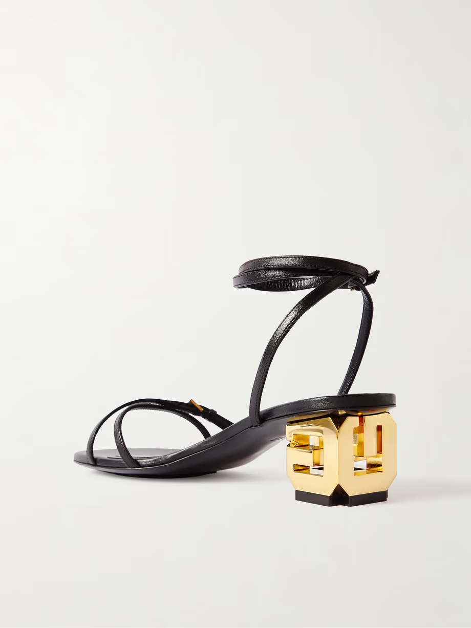 Buckle-embellished leather sandals