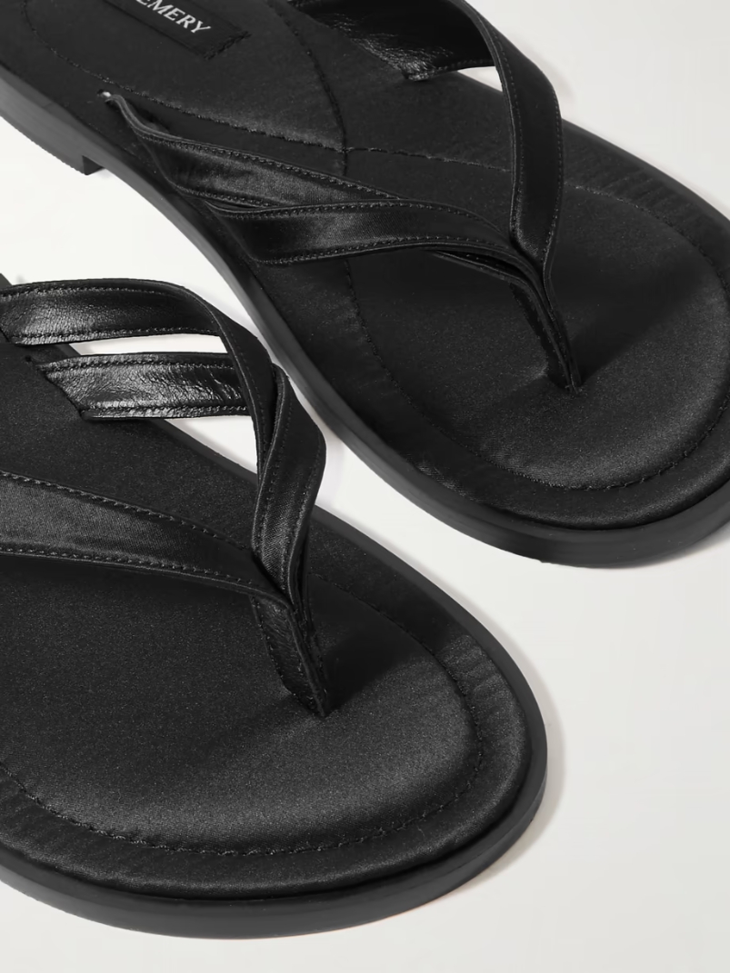 Morgan satin flip flops