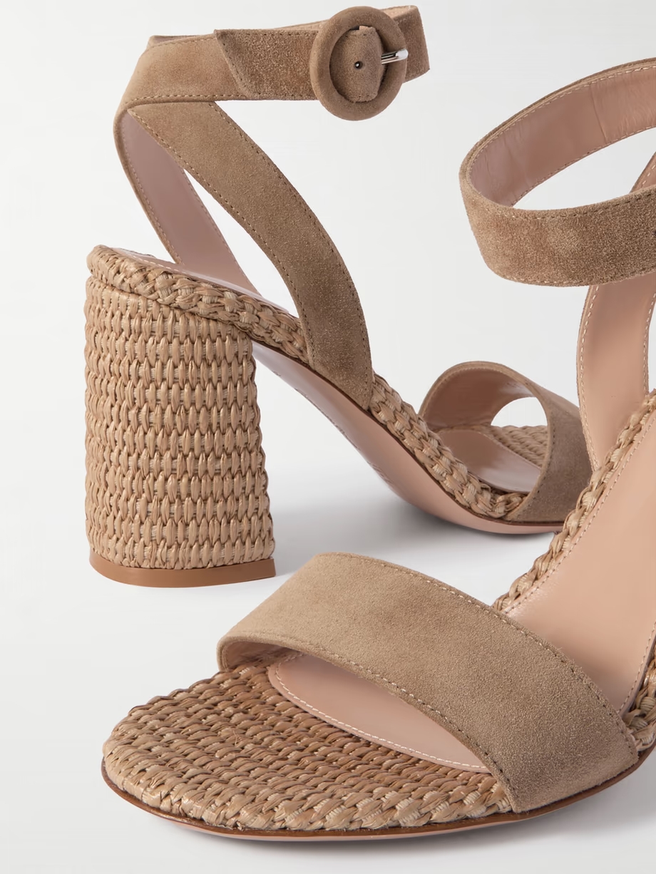 Oleg 85 suede and raffia sandals