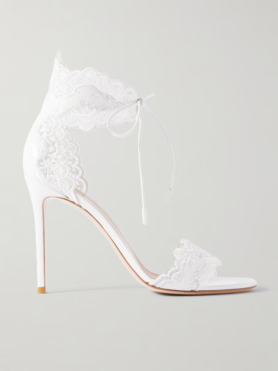 Evie 105 lace-trimmed leather sandals