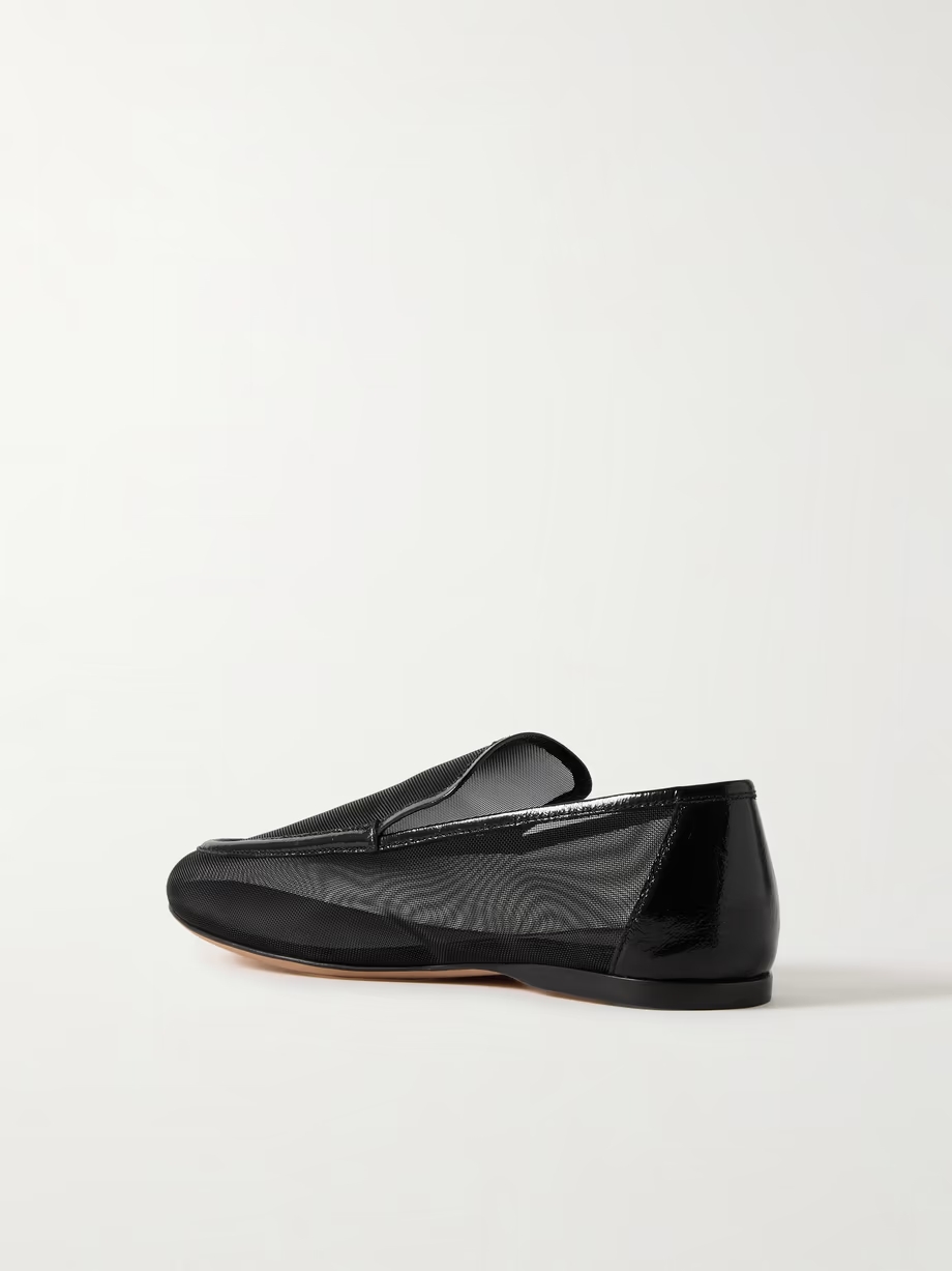 Alessio leather-trimmed mesh loafers