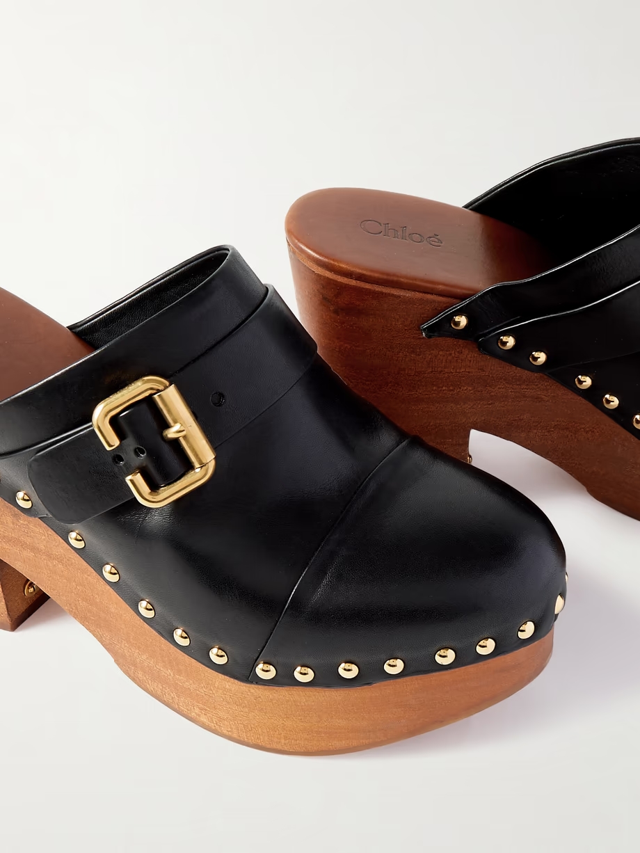 Jeanette studded platform clogs