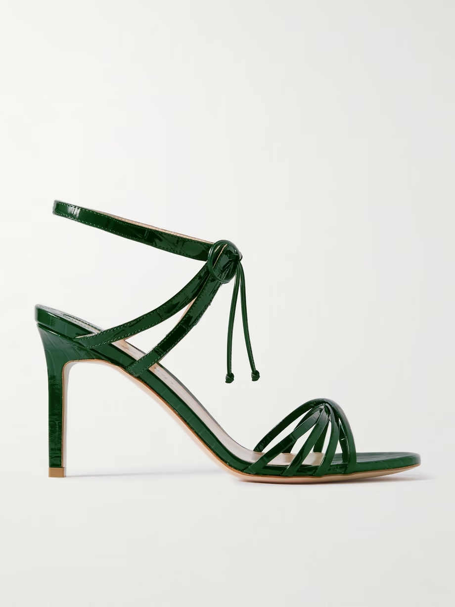 Angelica croc-effect leather sandals