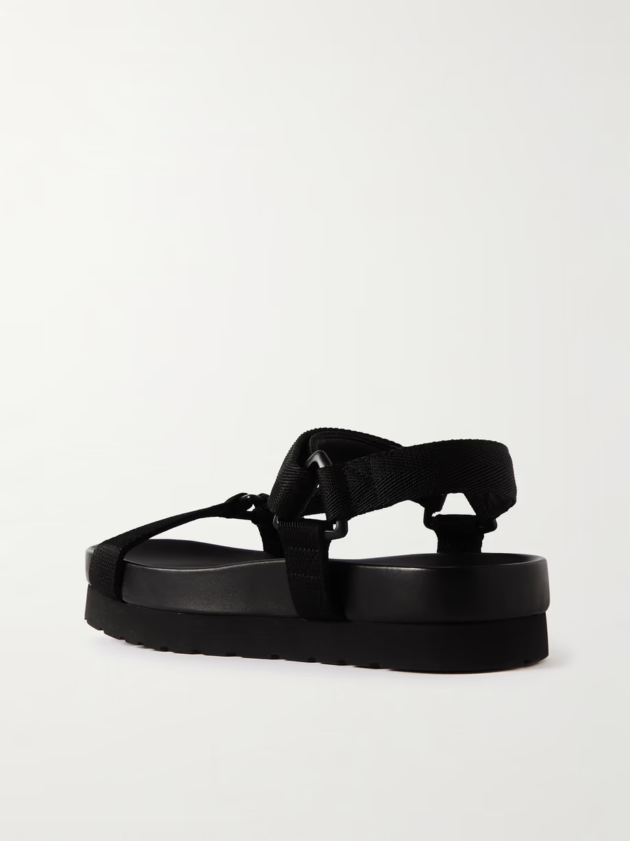 Logo-appliquéd webbing sandals