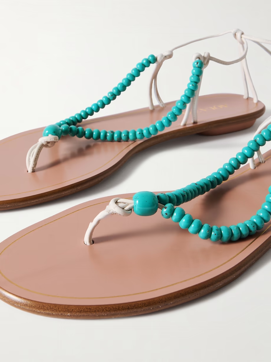 Amalfi beaded leather sandals