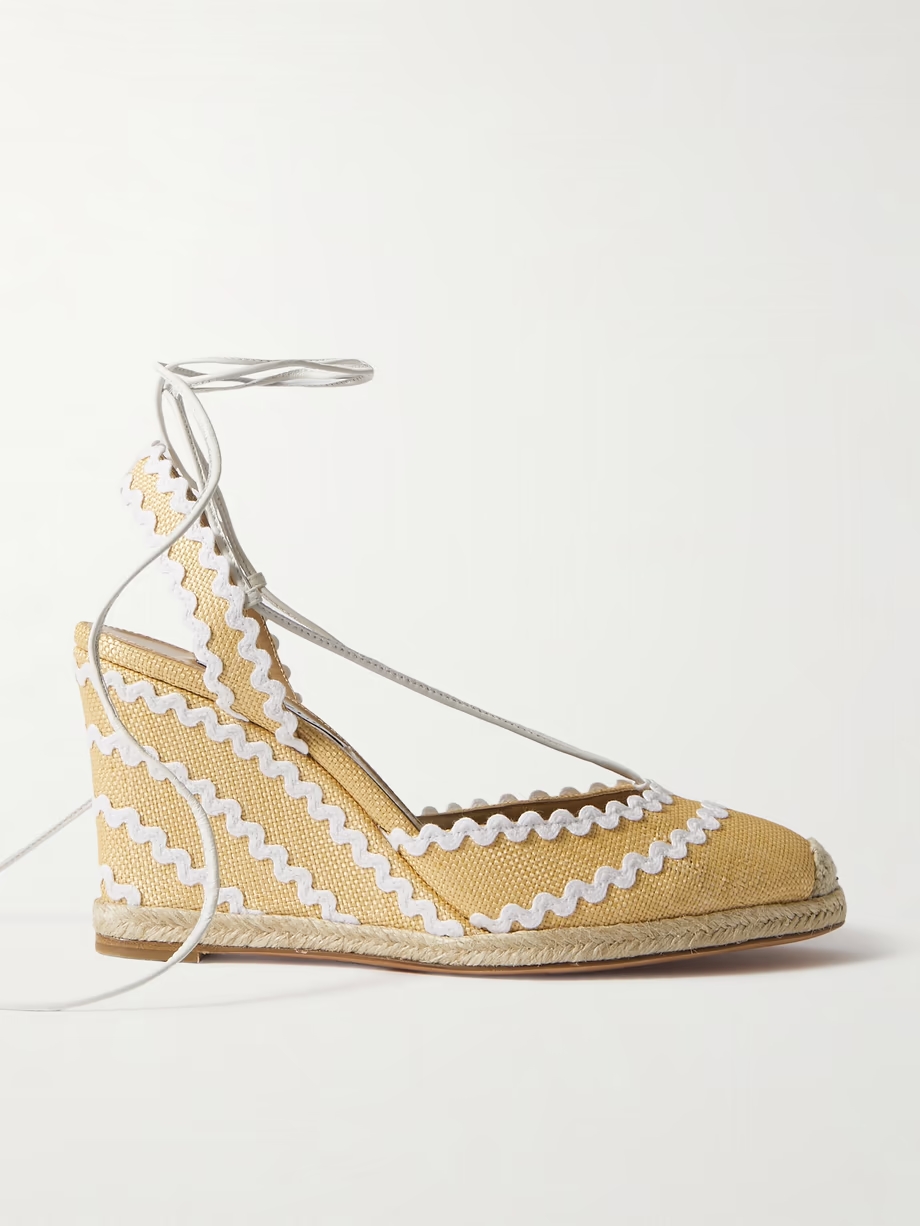 Ric Rac 85 raffia wedge espadrilles