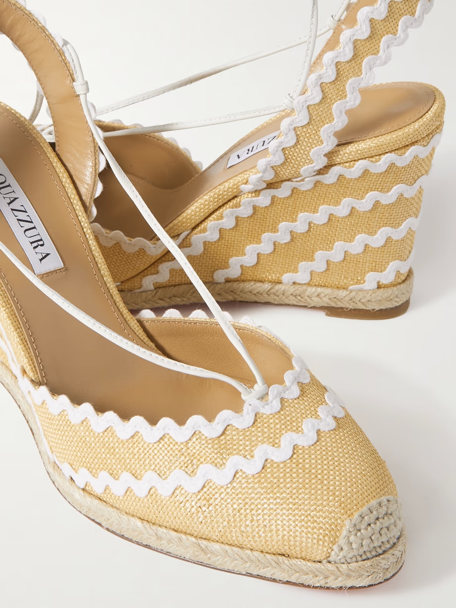 Ric Rac 85 raffia wedge espadrilles