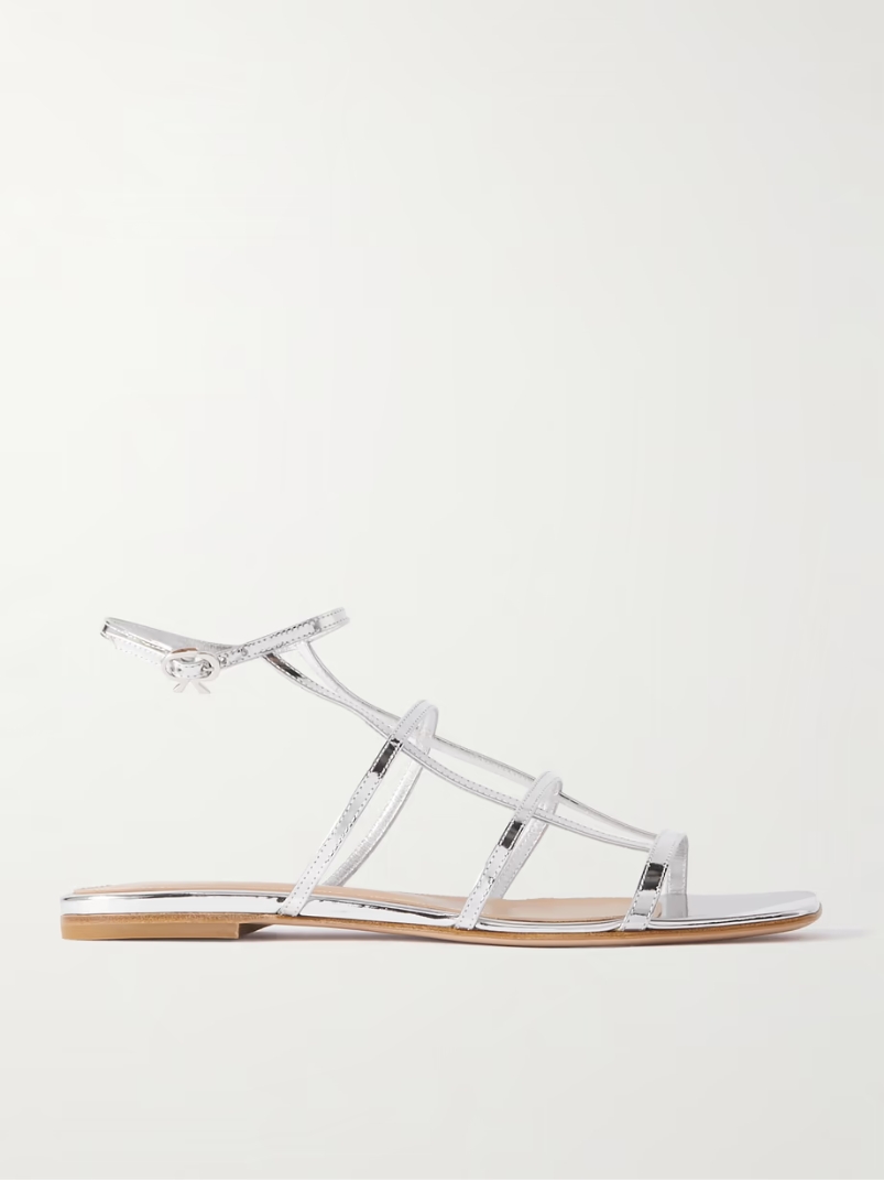 Metallic leather sandals