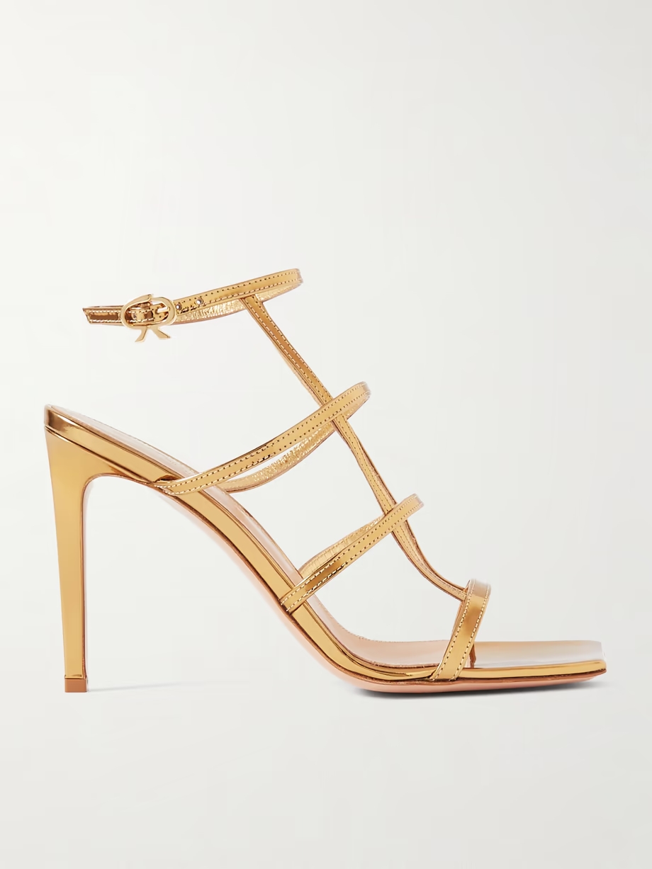 95 metallic leather sandals