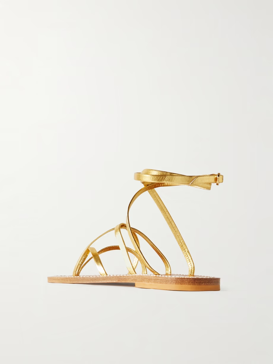 Zenobie metallic leather sandals